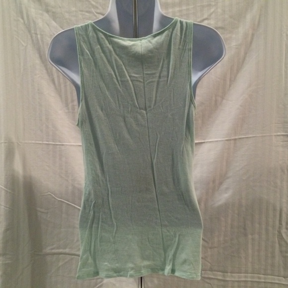 Tanktop Blouse Mint Green Fancy Lacework Sz SP - Picture 4 of 4